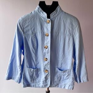 Cherokee Light Blue Linen Top - Size Medium
